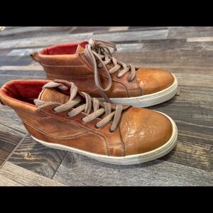 BED|STU Brown and Red Leather Sneakers